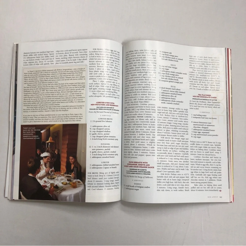 Bon Appetit Paris Special Collector's Edition May 2001 Vol 46 No 5 Recipes